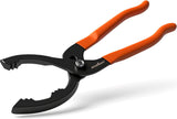 HORUSDY 12" Adjustable Oil Filter Pliers, Adjustable Oil Filter Wrench Removal Tool (Orange) – Slip-Resistant Filter Wrench to Prevent Hand Injuries
