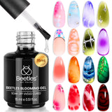 Beetles Blooming Gel 15ml – Self-Care Night In Ritual, Gentle Non-Toxic Marble Nail Polish
