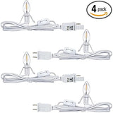 Holiday Studio E12 Candelabra Bulb Cord Set – Cozy Living Room Christmas Village Ambiance Lighting, 6Ft LED Strand with Touch Switch