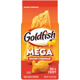 Pepperidge Farm Goldfish Mega Bites Sharp Cheddar Crackers – Portable Snack for Road Trips and Car Rides