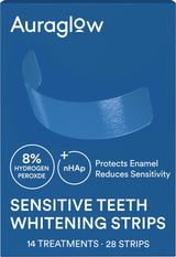 Auraglow Premium Teeth Whitening Strips for Sensitive Teeth – Concierge-Grade At-Home Treatment with Nano Hydroxyapatite