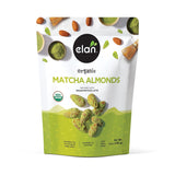 Elan Organic Matcha Almonds – Resealable Snack for Hiking Trails and Road Trips