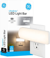 GE Ultrabrite LED Light Bar – Clean-Line Plug-In Night Light for Uncluttered Bedrooms and Hallways, 2-Pack