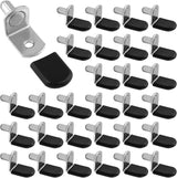 Biaungdo 30 Pcs L-Shaped Glass Shelf Pegs with Rubber Sleeve, Scratch-Free Support for Family-Friendly Cabinets