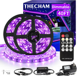 Aogiftr UV Blacklight Strip with Remote – Unique Birthday Gift for Her Glow Party Host, 12V Flexible Glow Strip