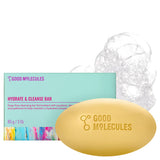 Good Molecules Hydrate and Cleanse Bar – One-Bar Minimalist Skincare for Face and Body, Fragrance-Free Soap-Free Cleanser