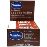 Vaseline Cocoa Butter Lip Balm Stick 12 Pack - Office Desk and Workstation Lip Care for Professionals