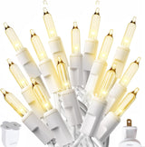 PREXTEX Connectable Outdoor String Lights for Pergola, Deck, and Backyard Tree Wrap, 10 Ft Warm White, 50 Count