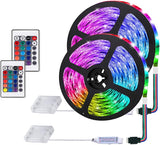 LuminGlow Battery Powered LED Strip – Clean Modern Bedroom Accent, Simple RGB Light with Remote, 6.6FT