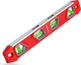 WORKPRO Compact 12 Inch Torpedo Level with V-Groove - Portable Leveler for Patio Builds and Deck Railing Layouts