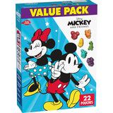 Disney Mickey and Friends Fruit Flavored Snacks, 22 Pouch Travel Snack for Road Trips and Car Cup Holders