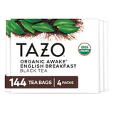 TAZO Organic Awake English Breakfast Black Tea – Premium Tea Gift for Her, 144-Count Bulk Black Tea Sampler for Birthdays and Holidays