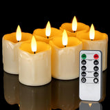 Homemory Battery Operated Flickering LED Votive Candles, No Flame No Smoke Auto-Off Timer for Worry-Free Living Room Mantel and Bedroom Nightstand