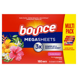 Bounce Mega Dryer Sheets Paradise Blossom 130 Count Static Control Softener for Morning Routine and School Prep
