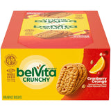 belVita Cranberry Orange Breakfast Biscuits – Office Desk Snack for Steady Morning Focus, 8 Packs of 4 Crunchy Bars