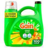 Gain Island Fresh Laundry Detergent 154 fl oz – Family-Safe Fresh Scent for Kids' Pajamas, Nursery Linens, and Playroom Rugs