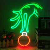 BrandName Christmas Neon Sign Dimmable – Child Safe Kids Room Night Light, Flicker Free Green LED Wall Decor for Nursery and Playroom