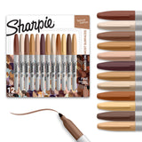 Sharpie Skin Tone Marker Set 12 Count Fine Point - Meaningful Holiday Gift for Illustrators and Portrait Painters