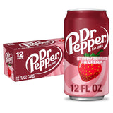 Dr Pepper Strawberries and Cream Soda 12-Pack – Sweet Family Beverage for Lunchboxes, Pizza Nights, and Playdates