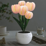Tulip LED Night Lamp – Flameless Faux Flower Light for Bedside, Safe Around Kids and Pets