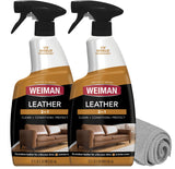 Weiman Leather Cleaner & Conditioner - Self-Care Saturday Essential for Restoring Calming Spaces, Meditation Room Cushions & Slippers