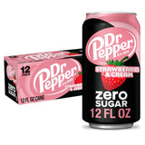 Dr Pepper Strawberries and Cream Soda 12-Pack – Sweet Family Beverage for Lunchboxes, Pizza Nights, and Playdates