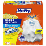 Hefty Ultra Strong 13 Gallon Trash Bags – Leak and Tear Protection for Family Kitchens, Reliable Drawstring Closure You Can Trust