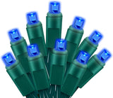 Festive Lights IP65 Waterproof Outdoor Christmas String Lights - 25ft Green Wire for Patio Pergola and Garden Pathway, 50 LED Connectable