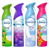 Febreze Odor Eliminating Aerosol Spray Variety Pack, 4 Count Linen Sky Lavender Island Fresh Original, Mindful Bath Time Atmosphere