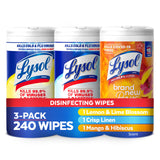 Lysol Disinfectant Wipes, Home Office and Study Desk Sanitizing Bundle for Focused Remote Work, 3x80 ct Multi-Surface