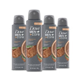 DOVE MEN + CARE Dry Spray Antiperspirant Cedarwood + Tonka 4 Count 72H Protection Plant-Based Moisturizer 3.8 oz – On-the-Go Odor Control for Camping and Commutes