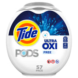 Tide PODS Ultra Oxi Free and Gentle Laundry Detergent Packs, 57 Count – 0% Dye and 0% Perfume Laundry for Allergy-Prone Family Members