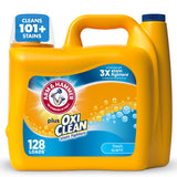 ARM & HAMMER Plus OxiClean Liquid Detergent – Concentrated Stain Fighter for Grass, Dirt, and Grease Stains on Athletic Apparel, 122 Loads