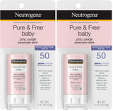 Neutrogena Pure & Free Baby Mineral Sunscreen Stick SPF 50 – Water-Resistant Sun Care for Beach, Pool and Camping Trips