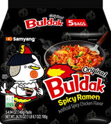 Samyang Buldak Hot Spicy Chicken Ramen Noodles 4.94 oz (Pack of 5) – Spicy Foodie Gift for Her, Dorm Room Stocking Stuffer