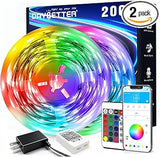 DAYBETTER Smart LED Strip Lights 200ft – Multi-Room Home Aesthetic Lighting with Bluetooth App, 16 Million Colors and IR Remote