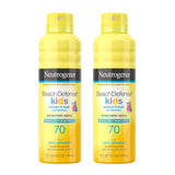 Neutrogena Beach Defense Kids Sunscreen Spray SPF 70 – Skin-Protecting SPF Enriched with Antioxidant Vitamins C and E, 6.5 oz, Pack of 2