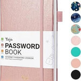Decorative Password Book with Tabs A to Z – Aesthetic Organizer for Kitchen Counter or Home Office Shelf