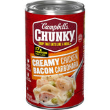 Campbell's Chunky Creamy Chicken Bacon Carbonara Soup, 18.8 oz Can – Warming 17g Protein Comfort Meal for Nightly Wind-Down Rituals