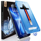 MAGIC JOHN 2 Pack iPhone 13 Pro Max Tempered Glass Screen Protector, One-Step Dust-Elimination Install for Busy Work-From-Home Days