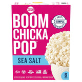 Angie's BOOMCHICKAPOP Sea Salt Microwave Popcorn, 6 ct – Kid-Friendly Whole Grain Snack for Family Movie Nights