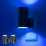 L LOHAS LED Night Light Plug in – Clean Line Cylindrical Nightlight for Intentional Living, Matte Black Finish