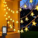 Twinkle Star 100 LED Star String Lights – Cozy Birthday Gift for Her, Warm White Fairy Lights for Bedroom and Home