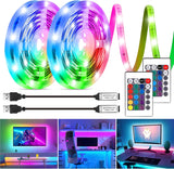 HOUHUI LED Strip Lights Clean-Lined Bedroom Accent, USB-Powered Simple Ambient Lighting Solution