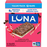 LUNA Bar Chocolate Peppermint Stick – Travel-Ready Protein Bar for Hiking and Day Trips, Individually Wrapped 12 Pack
