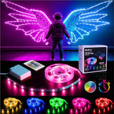 GlowGlide Battery Powered LED Strip Lights – Thoughtful Birthday Gift for Her, RGB Bedroom Accent Light with Remote