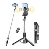 [Brand] Single-Device Tripod, Selfie Stick and Ring Light in One – One Accessory, Zero Clutter on Your Desk