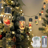 Aomike Christmas Snow Globe String Lights – Shatterproof Nursery and Kids Bedroom Decor, Battery Operated Cool-to-Touch LED 6.8ft