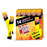 Slim Jim Smoked Meat Sticks – Road Trip Travel Snack for Long Drives, 14-Count Bulk Pack