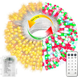 Brightever Battery Operated Outdoor String Lights 33Ft 100 LED Dual Color Water Resistant Fairy Lights for Patio & Fence